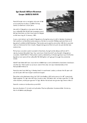 A preview of a PDF biography for Cooper, Ronald William Riverston